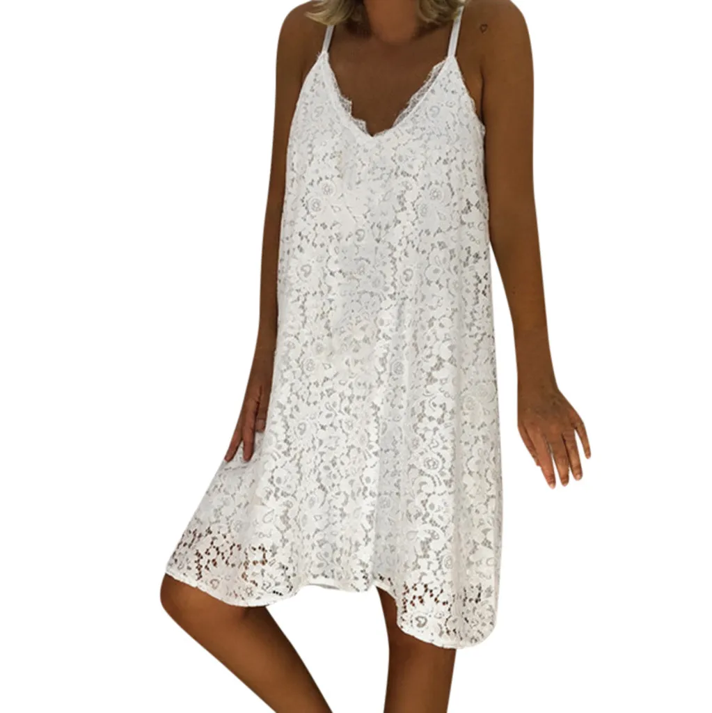 Sexy Spaghetti Strap White Lace Loose Dress Women 2019 Summer Boho V-neck Plus Size 4xl 5xl Party Casual Dresses Robe Femme
Sexy Spaghetti Strap White Lace Loose Dress Women 2019 Summer Boho V-neck Plus Size 4xl 5xl Party Casual Dresses Robe Femme