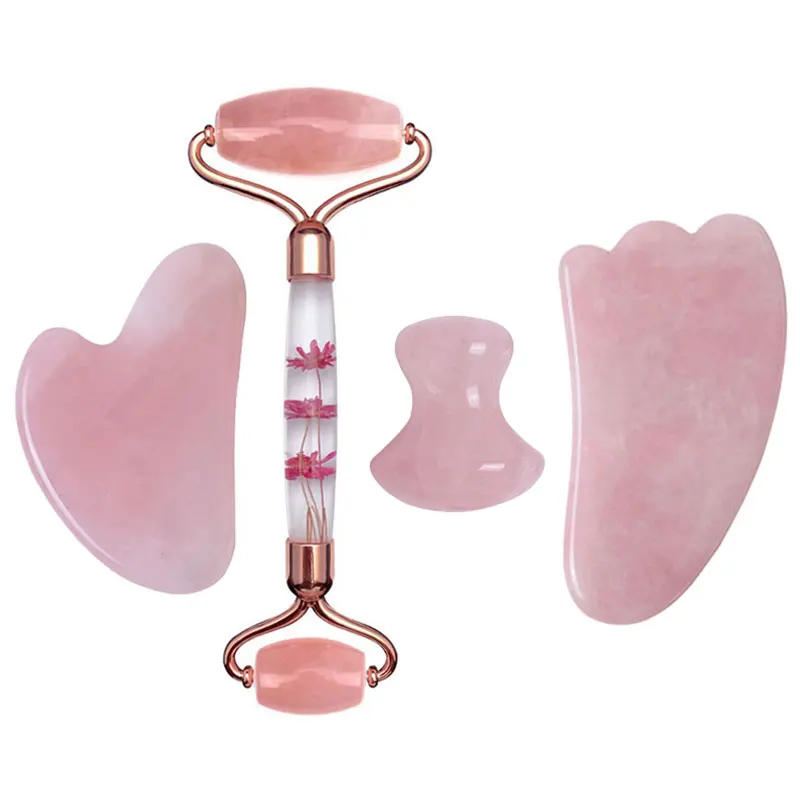 New Rose Quartz Gouache Scraper Face Massage Jade Roller Set Natural Gouache Stone Facial Roller Jade Massager Gua sha Scraper
New Rose Quartz Gouache Scraper Face Massage Jade Roller Set Natural Gouache Stone Facial Roller Jade Massager Gua sha Scraper