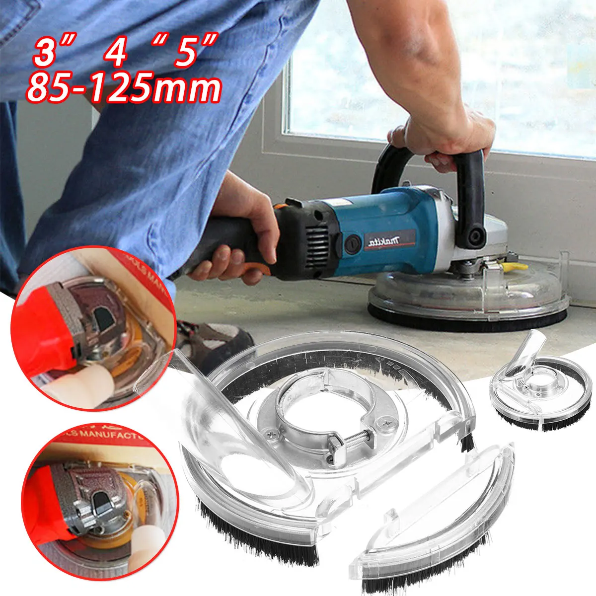 80-125mm Dust Shroud Kit Dry Grinding Cover Tool For Angle Hand Grinder Clear Hand Grinder Accessories Vacuum Dust Cover
80-125mm Dust Shroud Kit Dry Grinding Cover Tool For Angle Hand Grinder Clear Hand Grinder Accessories Vacuum Dust Cover