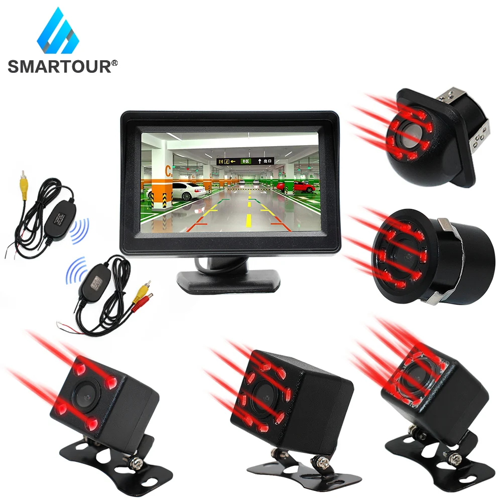 Smartour 4.3 inch Foldable Car Rear View Monitor Reversing LCD TFT Display with Night Vision Backup Rearview Camera for Vehicle
Smartour 4.3 inch Foldable Car Rear View Monitor Reversing LCD TFT Display with Night Vision Backup Rearview Camera for Vehicle