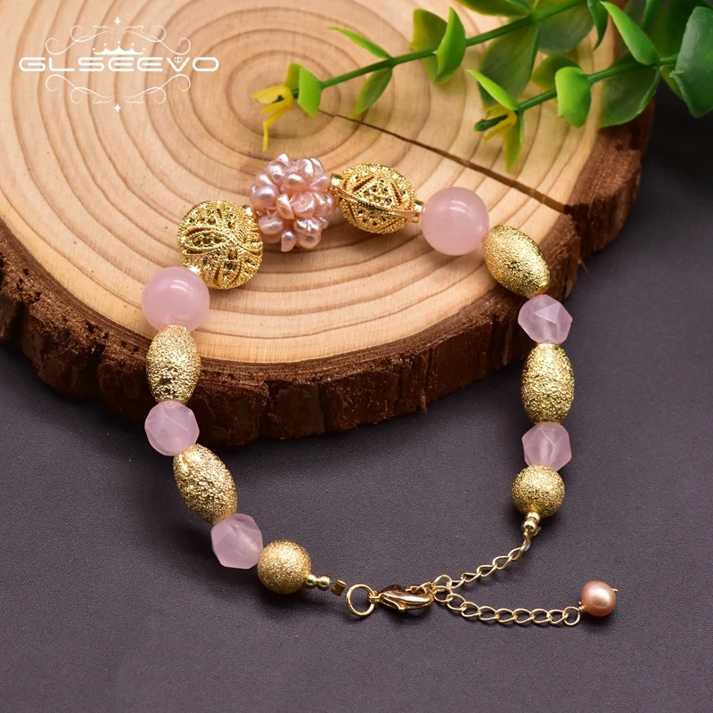 GLSEEVO Pink Natural Crystal Fresh Water Baroque Pearl Bracelets For Women Wedding Vintage Designer Jewelry For Friends GB0927B
GLSEEVO Pink Natural Crystal Fresh Water Baroque Pearl Bracelets For Women Wedding Vintage Designer Jewelry For Friends GB0927B
