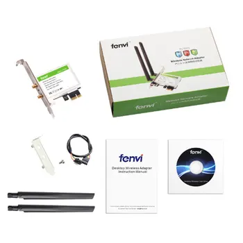 Fenvi 600Mbps Dual Band Wireless Wifi Adapter Desktop Wlan WiFi Bluetooth BT 4.0 802.11 a / B / G / N PCI-Express
Fenvi 600Mbps Dual Band Wireless Wifi Adapter Desktop Wlan WiFi Bluetooth BT 4.0 802.11 a / B / G / N PCI-Express