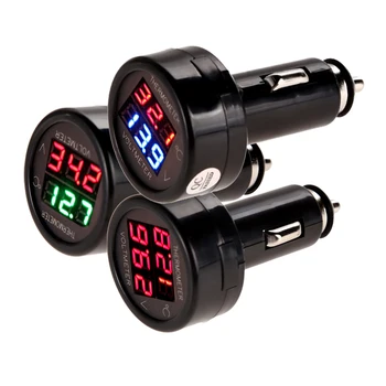 Auto Car seal Voltmeter with Cigarette Lighter Type LED Automovil Dual Digital Thermometer Voltmeter High-precision DC 12-24V
Auto Car seal Voltmeter with Cigarette Lighter Type LED Automovil Dual Digital Thermometer Voltmeter High-precision DC 12-24V