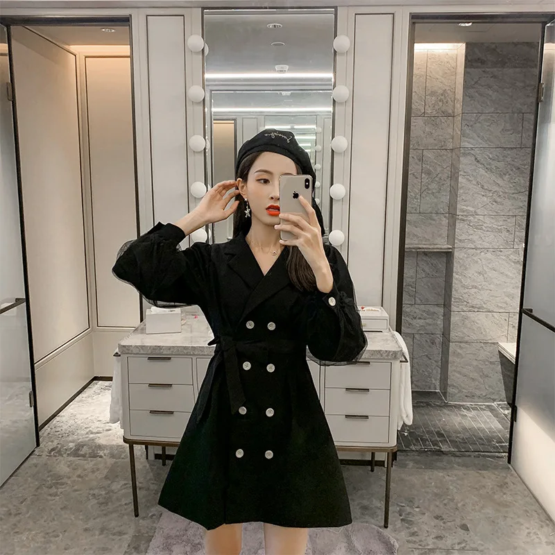 Photo Shoot New Style Double Breasted Waist Hugging Slimming Big Brand wang sha xiu of Belt Coat Suit Dress
Photo Shoot New Style Double Breasted Waist Hugging Slimming Big Brand wang sha xiu of Belt Coat Suit Dress