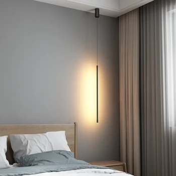 Simple Bedroom Bedside Pendant Light Modern Black Led Pendant Lamp for Home Deco Hanging Lamps Minimalist Line Lights Fixture 10 
Simple Bedroom Bedside Pendant Light Modern Black Led Pendant Lamp for Home Deco Hanging Lamps Minimalist Line Lights Fixture 10