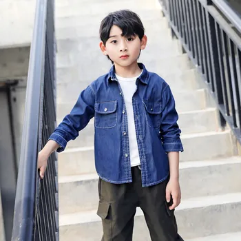 INS hot Children's denim shirt cotton 3-13 years old spring and autumn Korean shirt baby shirt boys Pure color classic wild
INS hot Children's denim shirt cotton 3-13 years old spring and autumn Korean shirt baby shirt boys Pure color classic wild