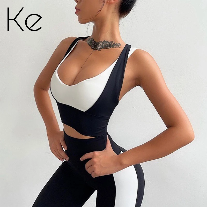 

KE sports vest women's high-intensity running fitness underwear yoga quick-drying beauty back gather bra wear thin