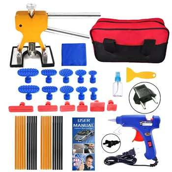 

Car Hail Dent Repair kit Autobody small dent removal tools Dent lifter kit Glue tabs accessory red tool bag