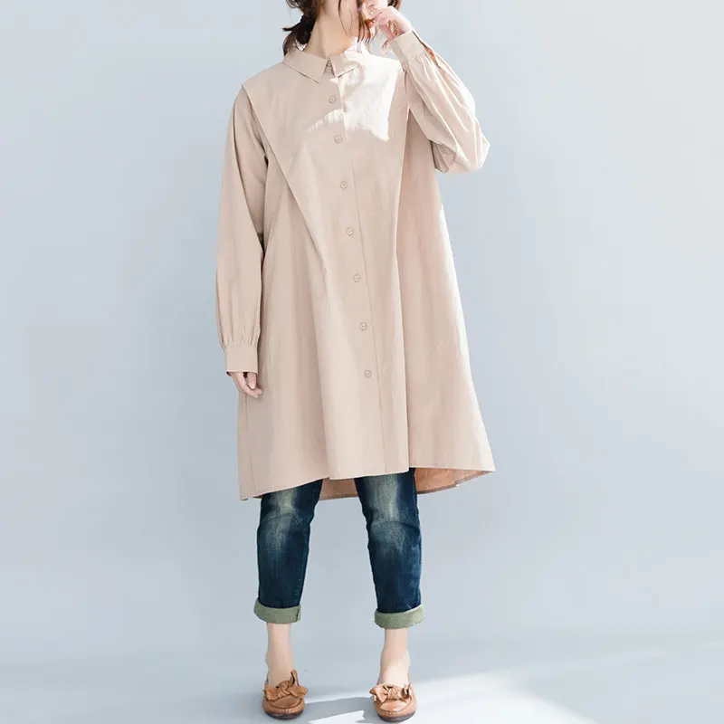 COIGARSAM Plus Size Casual Shirt Womens tops Spring Brief Vintage Patchwork Full Sleeve Chiffon Solid Loose Women shirts 8038
COIGARSAM Plus Size Casual Shirt Womens tops Spring Brief Vintage Patchwork Full Sleeve Chiffon Solid Loose Women shirts 8038