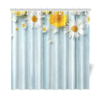 Elegant Spring Daisy Flowers Over Blue Wood House Decor Shower Curtain for Bathroom Decorative Bathroom Shower Curtain Set with
Elegant Spring Daisy Flowers Over Blue Wood House Decor Shower Curtain for Bathroom Decorative Bathroom Shower Curtain Set with