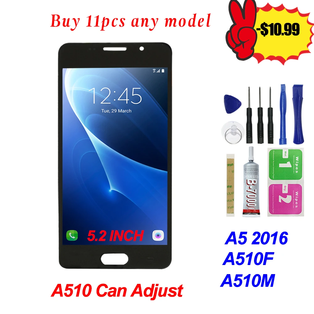 5.2' 100% Tested Adjust brightness A510 LCD For Samsung Galaxy A5 2016 A510F LCD A510M SM-A510F Display Touch Screen Assembly
5.2' 100% Tested Adjust brightness A510 LCD For Samsung Galaxy A5 2016 A510F LCD A510M SM-A510F Display Touch Screen Assembly