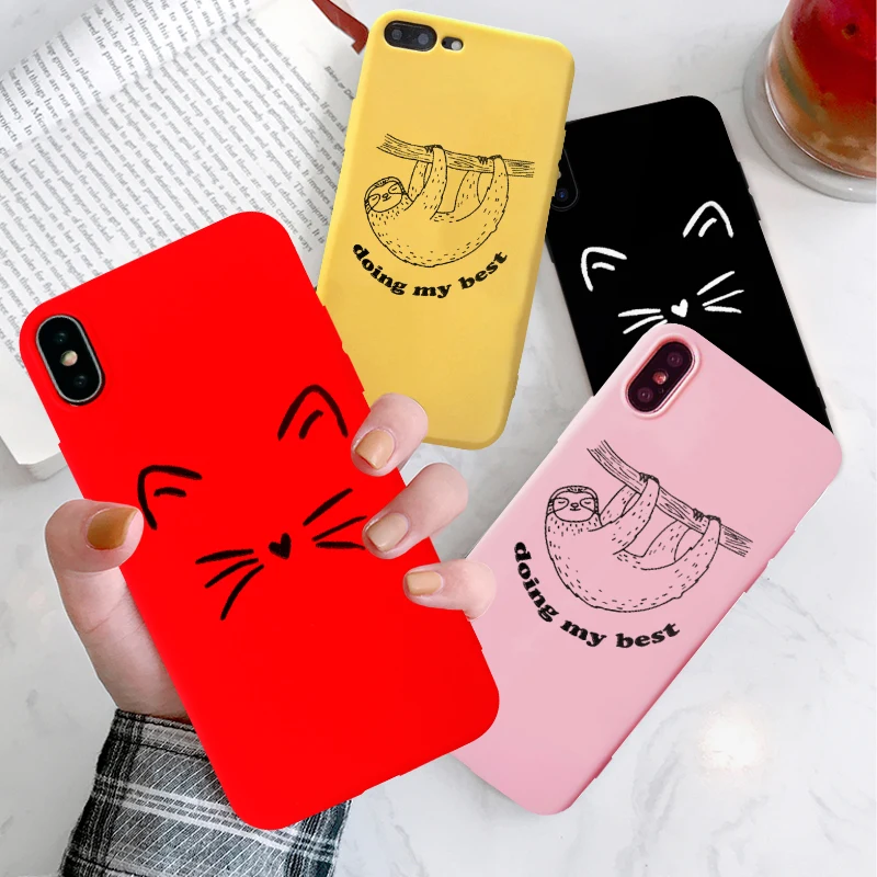 GYKZ Cute Cartoon Sloth Animals Cat Emoji Phone Case For iPhone XS MAX XR X 7 8 6 6s Plus Letter Soft Matte Back Cover Coque Bag
GYKZ Cute Cartoon Sloth Animals Cat Emoji Phone Case For iPhone XS MAX XR X 7 8 6 6s Plus Letter Soft Matte Back Cover Coque Bag