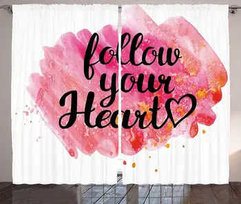 Modern Curtains Follow Your Heart Motivational Words Watercolor Paintbrush Effects Love Themed Print Living Room Bedroom Window
Modern Curtains Follow Your Heart Motivational Words Watercolor Paintbrush Effects Love Themed Print Living Room Bedroom Window