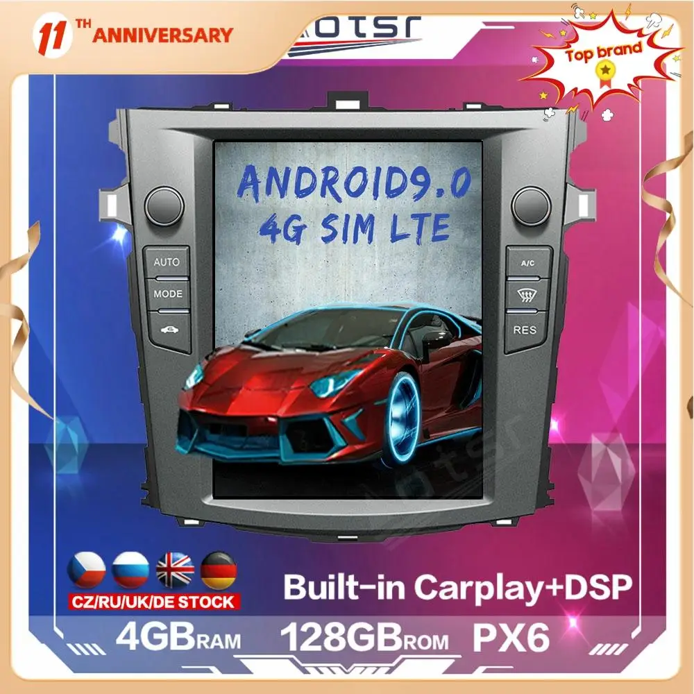 Car Radio Player Multimedia Tesla Style PX6 Android 128GB For Toyota Corolla 2007 - 2013 Auto GPS Navigation DSP Carplay 4G SIM
Car Radio Player Multimedia Tesla Style PX6 Android 128GB For Toyota Corolla 2007 - 2013 Auto GPS Navigation DSP Carplay 4G SIM