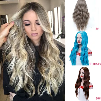 DIANQI big Light dark brown blond Wigs with Bangs Heat Resistant Synthetic Wavy Wig for Women eu African American fashion hairs 
DIANQI big Light dark brown blond Wigs with Bangs Heat Resistant Synthetic Wavy Wig for Women eu African American fashion hairs