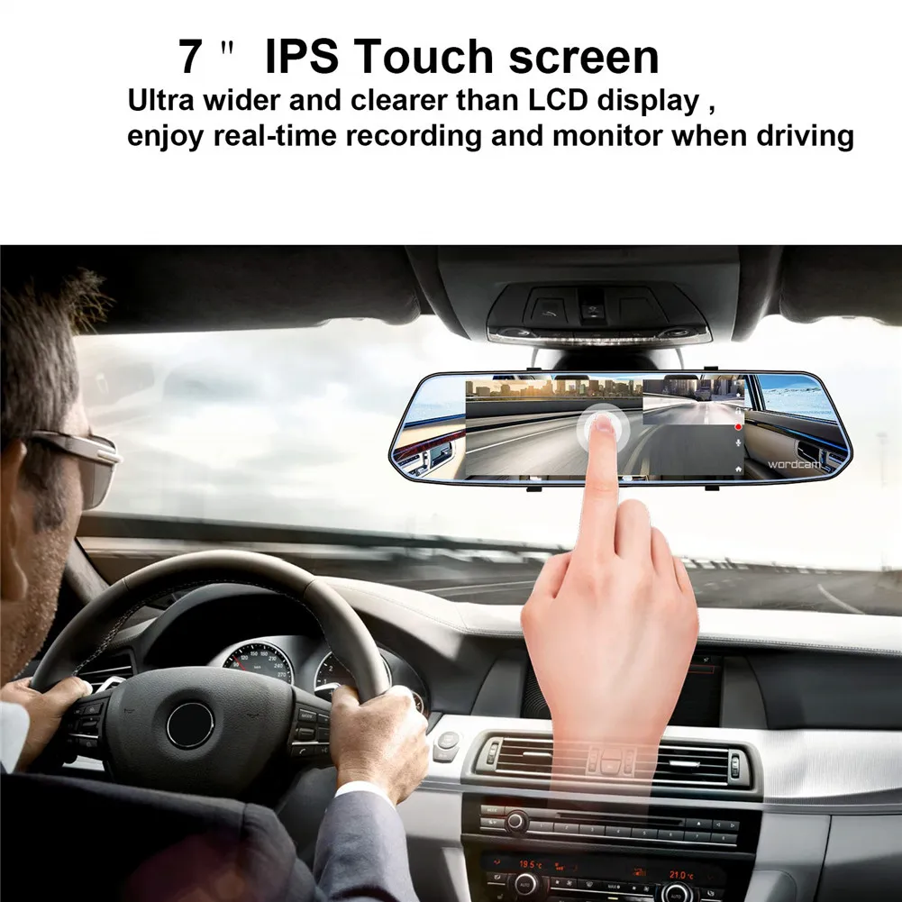 Mirror Dash Cam with Backup Camera 1080p Dual Dash Camera for Car Front Rear 7inches Touch Screen G-Sensor Loop Record Monitor
Mirror Dash Cam with Backup Camera 1080p Dual Dash Camera for Car Front Rear 7inches Touch Screen G-Sensor Loop Record Monitor