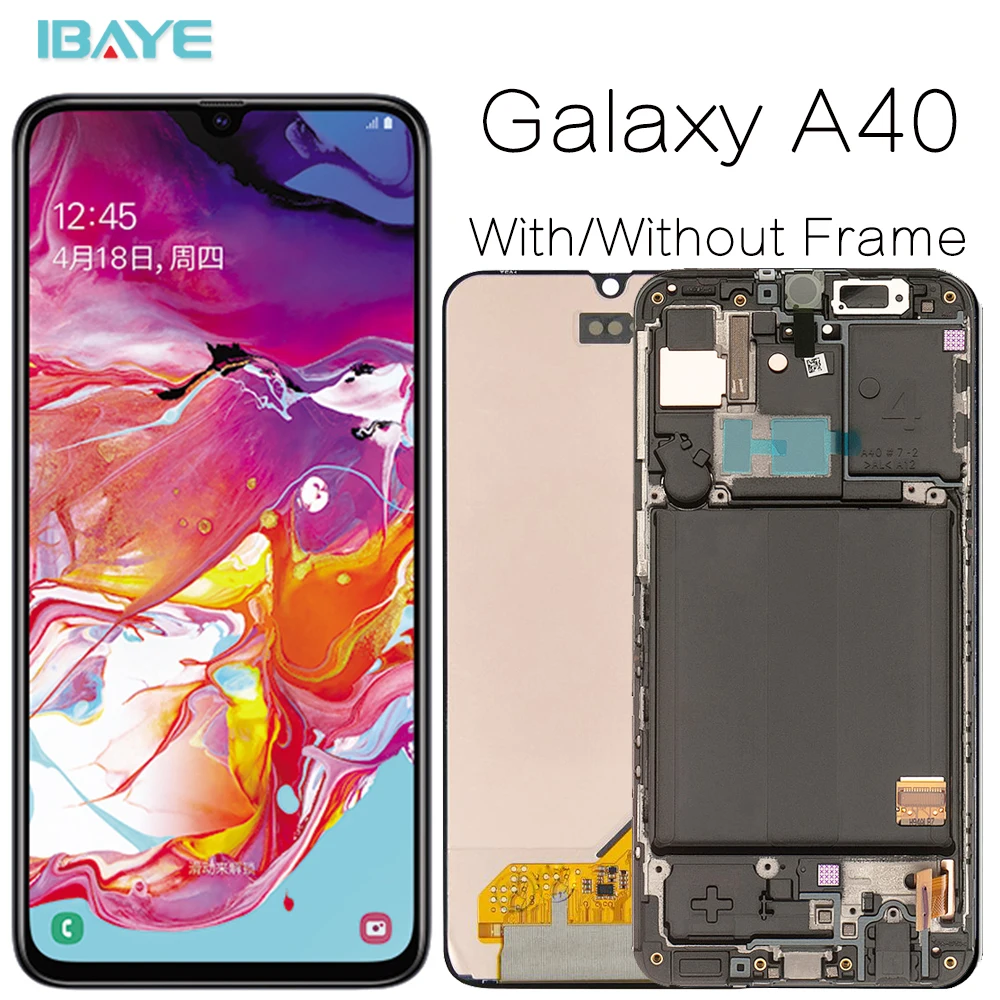 AMOLED For Samsung A40 LCD A405 LCD display touch Screen Digitizer Assembly with frame screen replacement repair parts
AMOLED For Samsung A40 LCD A405 LCD display touch Screen Digitizer Assembly with frame screen replacement repair parts