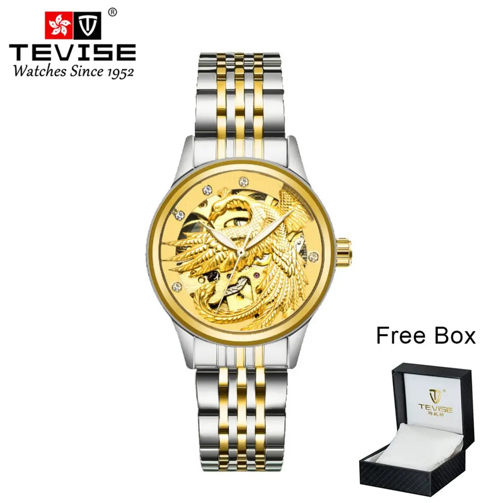 TEVISE Mechanical Watch Golden White Tourbillon Gold White Automatic Watch Waterproof Watch Box Packaging
TEVISE Mechanical Watch Golden White Tourbillon Gold White Automatic Watch Waterproof Watch Box Packaging