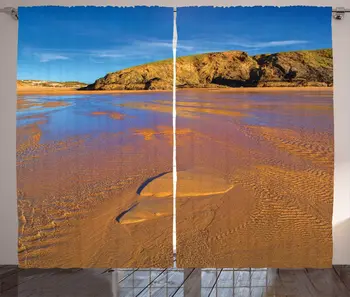 Pale Cinnamon Sky Blue Footprints The Sand Curtains Shallow Water Waves Perranporth Beach Sunny Day Living Room Window Drapes
Pale Cinnamon Sky Blue Footprints The Sand Curtains Shallow Water Waves Perranporth Beach Sunny Day Living Room Window Drapes