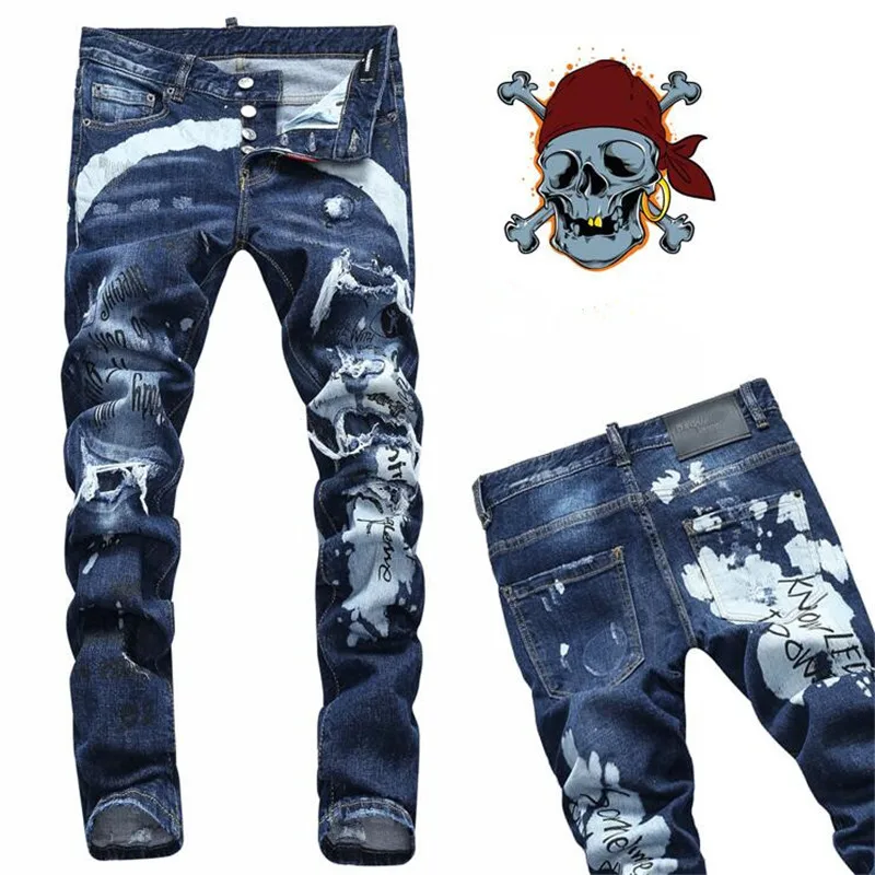 2020New style spray paint washed low-waisted feet with holes and scraped personality DSQ fashion D2 jeans male long
2020New style spray paint washed low-waisted feet with holes and scraped personality DSQ fashion D2 jeans male long