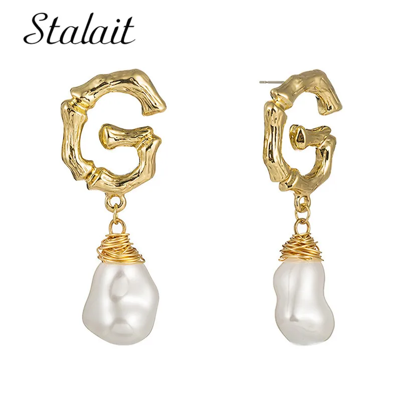 Baroque Irregular Fresh Pearl Drop Earrings Fashion Bohemian Gold Metal Letter G Earrings For Women Jewelry Gift
Baroque Irregular Fresh Pearl Drop Earrings Fashion Bohemian Gold Metal Letter G Earrings For Women Jewelry Gift
