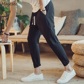 Pants Men Ankle-length Casual Korean Style Regular Mens Plus Size Drawstring Solid All Match Males Breathable Summer Trousers
Pants Men Ankle-length Casual Korean Style Regular Mens Plus Size Drawstring Solid All Match Males Breathable Summer Trousers