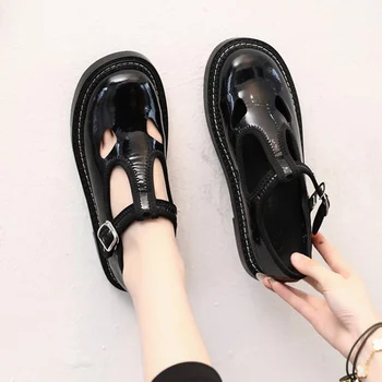 2020 Summer Women Patent Leather Platform New Shoes Lolita JK Uniform Female Flat Fashion Casual Black Shoe Ladies Moccasins
2020 Summer Women Patent Leather Platform New Shoes Lolita JK Uniform Female Flat Fashion Casual Black Shoe Ladies Moccasins