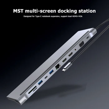 12 in 1 Type-C HUB VGA RJ45 USB-C PD 3.5mm 2 USB3.0 USB2.0 2 HDMI Cards Reader for Household Computer Accessories
12 in 1 Type-C HUB VGA RJ45 USB-C PD 3.5mm 2 USB3.0 USB2.0 2 HDMI Cards Reader for Household Computer Accessories