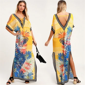 Bikini Cover Up Long Yellow Floral Boho Maxi Robe De Plage Beach Dress V Neck Sarong Swim Suit Dresses Pareos De Playa Mujer
Bikini Cover Up Long Yellow Floral Boho Maxi Robe De Plage Beach Dress V Neck Sarong Swim Suit Dresses Pareos De Playa Mujer