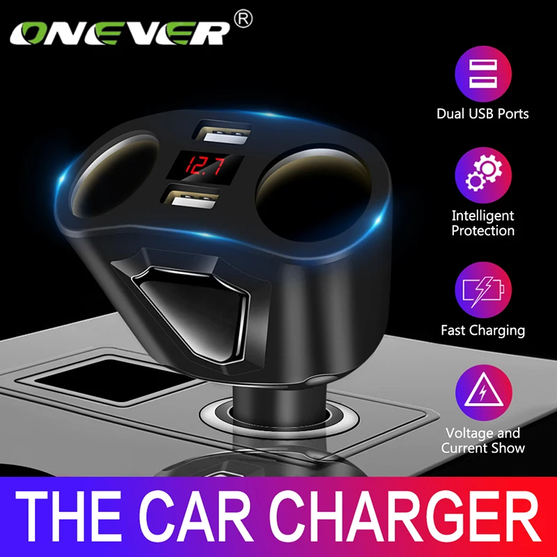 Electronic Cigarette Lighter Socket Splitter 3.1A Dual USB Car Charger for Phone with Current Volmeter for iphone ipad samsung
Electronic Cigarette Lighter Socket Splitter 3.1A Dual USB Car Charger for Phone with Current Volmeter for iphone ipad samsung