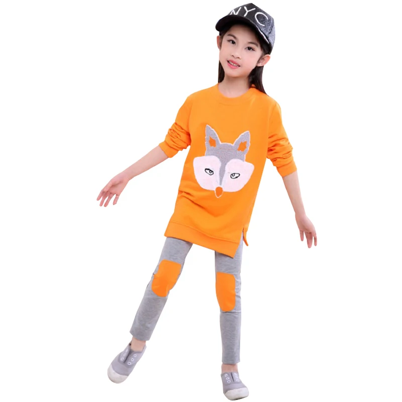 Girl Tracksuits Spring Autumn Sportswear Clothing Set Long Sleeve Fox T-shirt + Pants Fashion Sports Set for5 6 8 10 12 year
Girl Tracksuits Spring Autumn Sportswear Clothing Set Long Sleeve Fox T-shirt + Pants Fashion Sports Set for5 6 8 10 12 year