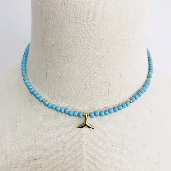 women charm pearls choker beautiful small golden dolphin tail jewelry Valentine's birthday gift for girls handmade adjustable 
women charm pearls choker beautiful small golden dolphin tail jewelry Valentine's birthday gift for girls handmade adjustable