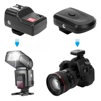 433MHZ 16 Channel Wireless Flash Trigger Set with 1 Transmitter 2 Receivers 1 Sync Wire Cable for Canon/for Nikon Transmitter
433MHZ 16 Channel Wireless Flash Trigger Set with 1 Transmitter 2 Receivers 1 Sync Wire Cable for Canon/for Nikon Transmitter