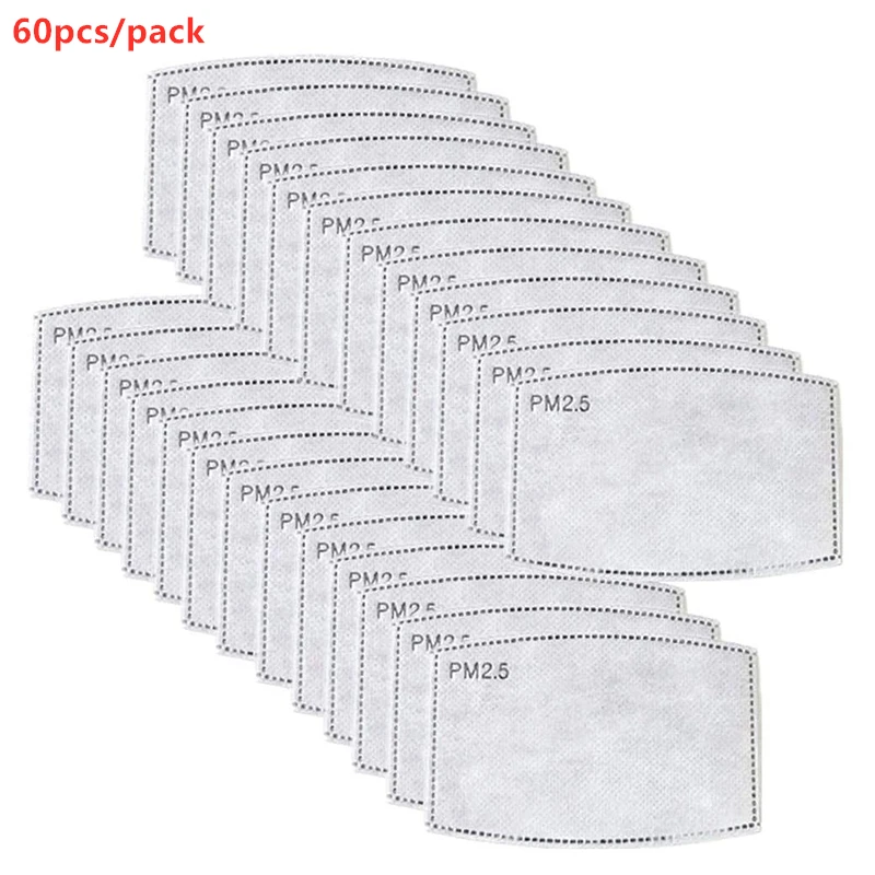 60pcs/Pack PM 2.5 Activated Carbon Filter-Insert 5 Layers, Protective-Filter, Non-Woven Fabrics Cotton Pad for Adult
60pcs/Pack PM 2.5 Activated Carbon Filter-Insert 5 Layers, Protective-Filter, Non-Woven Fabrics Cotton Pad for Adult