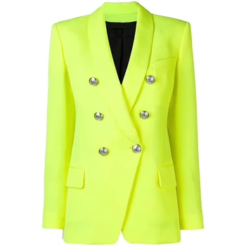 Newest Fashion 2020 Designer Blazer Women's Shawl Collar Double Breasted Metal Buttons Long Blazer Outer Jacket 
Newest Fashion 2020 Designer Blazer Women's Shawl Collar Double Breasted Metal Buttons Long Blazer Outer Jacket