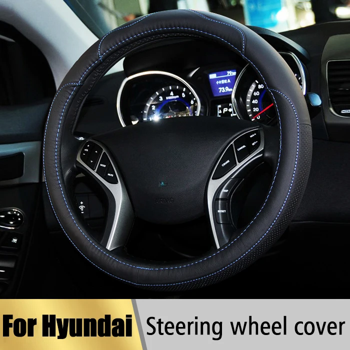 Кожаный чехол на руль для стайлинга автомобиля Kia Rio Sportage Sorento K2 K3 K5 Ceed Optima Cerato Soul