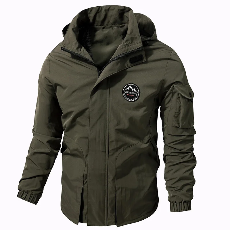 Повседневные куртки для мужчин Techwear ветрозащитный черный зеленый военный бомбер