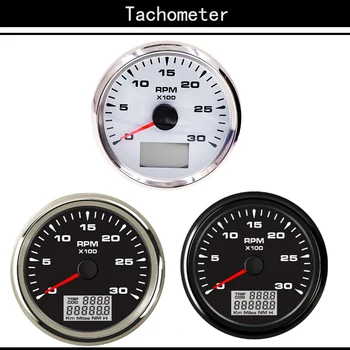

Boat Tachometer With LCD Trip Hourmeter 3000 Km/h Marine Tacho Guages Meter for Diesel Boat Motor Car 7 Colors Backlight 85MM
