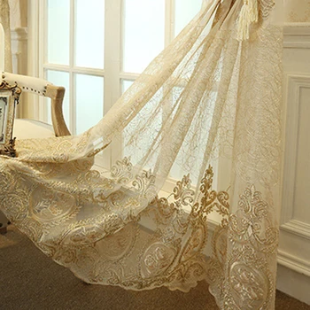 

Luxury Elegance Embroidered Tulle Curtains for Living Room Lace Floral Bird Nest Voile Sheer for Bedroom Window Screens Drapes