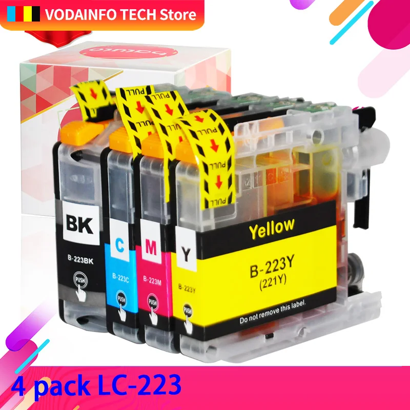 4pcs ink Cartridge Replacement for Brother LC223 LC 223 LC223Bk Ink Cartridge for DCP-J4120DW MFC-J4420DW/J4620DW 4625DW 5320DW
4pcs ink Cartridge Replacement for Brother LC223 LC 223 LC223Bk Ink Cartridge for DCP-J4120DW MFC-J4420DW/J4620DW 4625DW 5320DW
