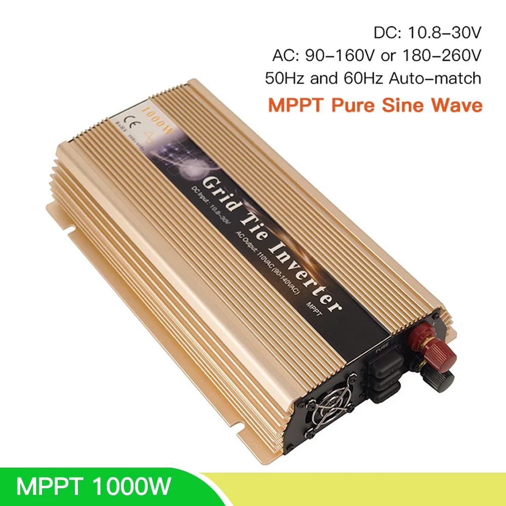 1000W MPPT Pure Sine Wave Inverter Micro Solar Battery Power Grid Tie Inverter 24V 220V for 36/60/72 Cell Solar Panel Wind Power
1000W MPPT Pure Sine Wave Inverter Micro Solar Battery Power Grid Tie Inverter 24V 220V for 36/60/72 Cell Solar Panel Wind Power
