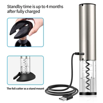 Electric Wine Opener Corkscrew Automatic Wine Bottle Opener Kit Cordless With Foil Cutter And Vacuum Stopper Kitchen Tools
Electric Wine Opener Corkscrew Automatic Wine Bottle Opener Kit Cordless With Foil Cutter And Vacuum Stopper Kitchen Tools