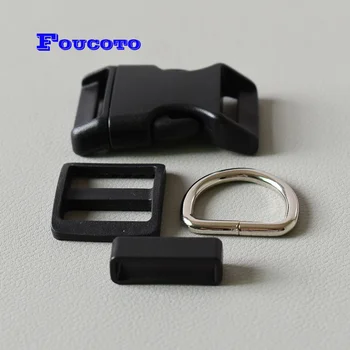 20pcs/lot metal D ring plastic side release buckle belt straps buckles adjuster 25mm for dog collar bag paracord DIY accessories
20pcs/lot metal D ring plastic side release buckle belt straps buckles adjuster 25mm for dog collar bag paracord DIY accessories