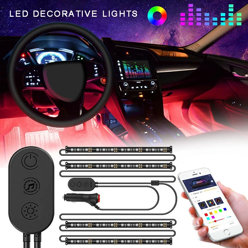 Mayitr 4X 48 LED RGB Car Interior Footwell Atmosphere Light Strips App Control Car Interior Atmosphere Footwell Strip Light
Mayitr 4X 48 LED RGB Car Interior Footwell Atmosphere Light Strips App Control Car Interior Atmosphere Footwell Strip Light