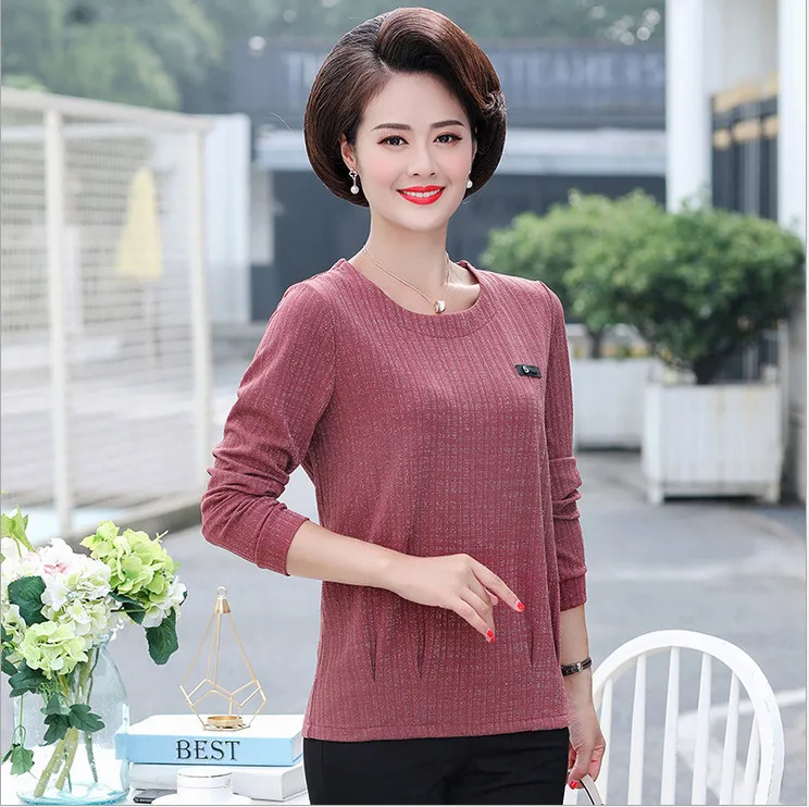 2019 fall new middle age mother t-shirts loose plus size women knitted bottoming shirt femme long sleeves tops pullover
2019 fall new middle age mother t-shirts loose plus size women knitted bottoming shirt femme long sleeves tops pullover