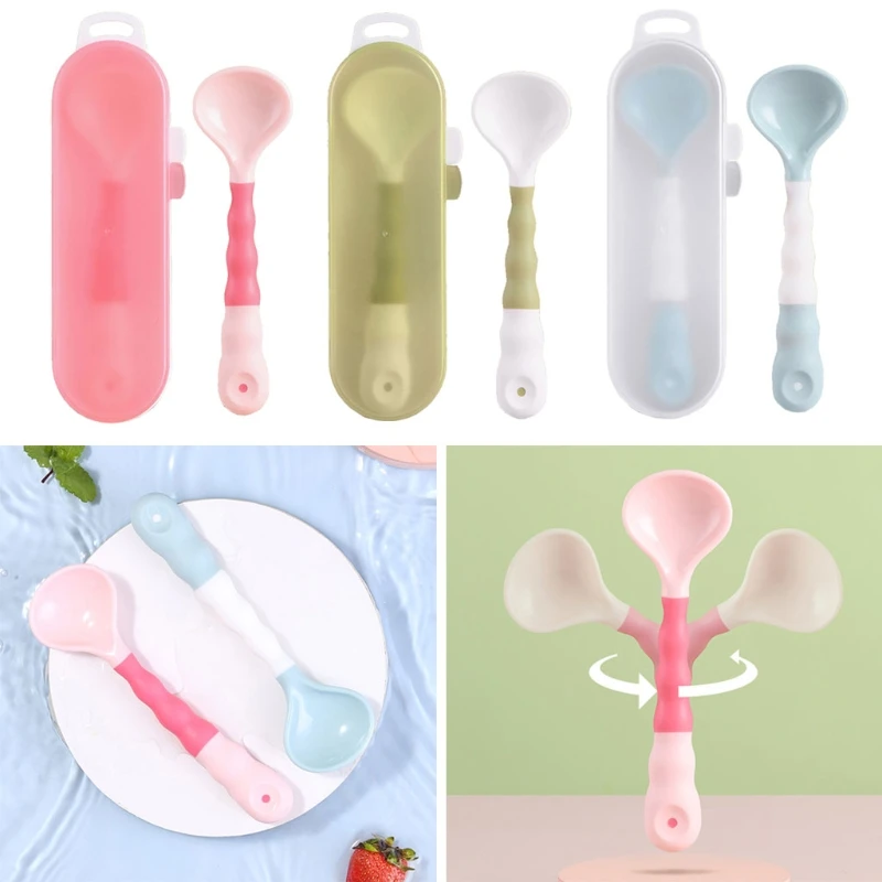Baby Bendable Silicone Spoon Toddlers Feeding Training Tableware BPA Free Self-Feeding Learning for Infant | Мать и ребенок