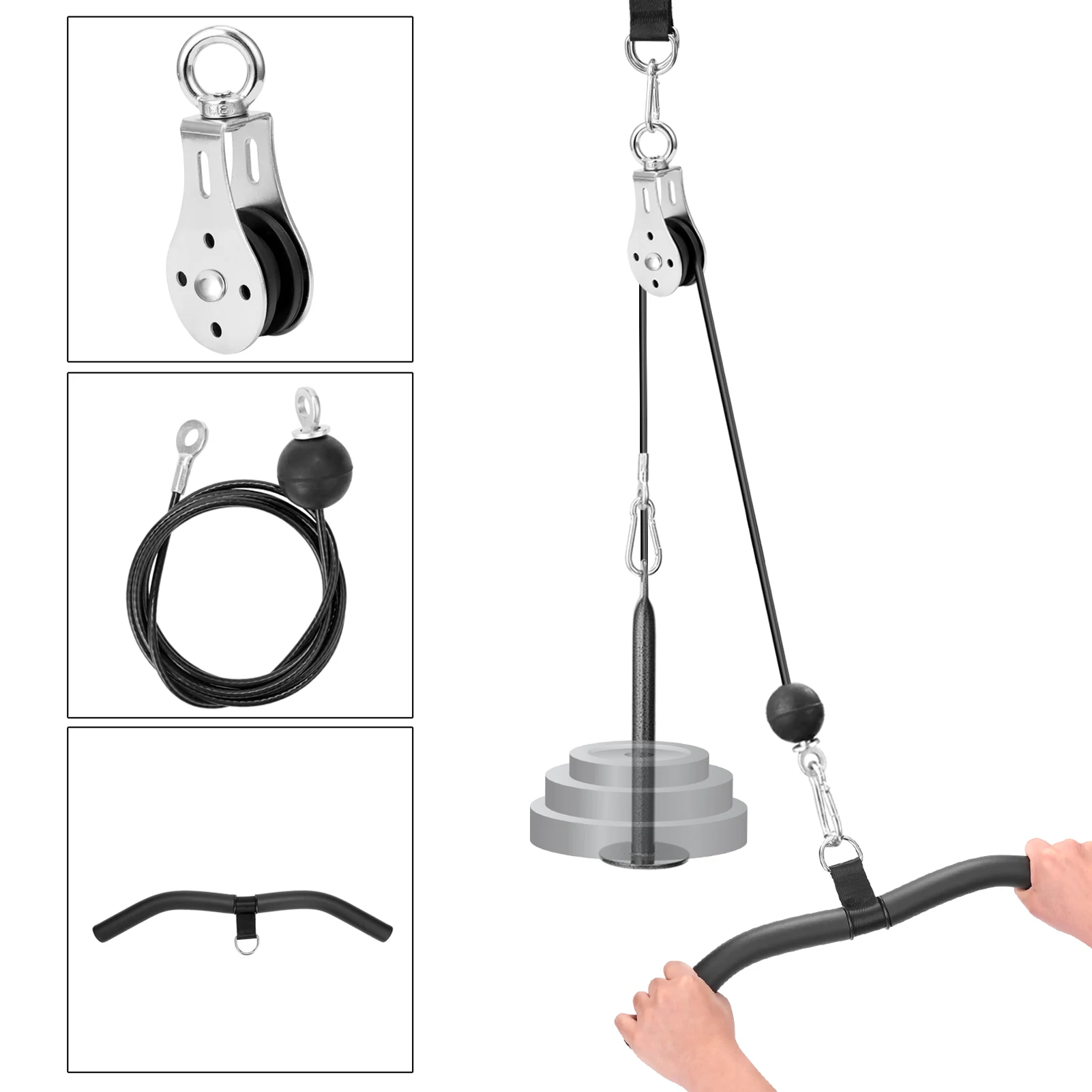 Fitness DIY Pulley Cable Machine Attachment System Lifting Arm Hand Strength Training Leg Tendon Stretching Equipment
Fitness DIY Pulley Cable Machine Attachment System Lifting Arm Hand Strength Training Leg Tendon Stretching Equipment