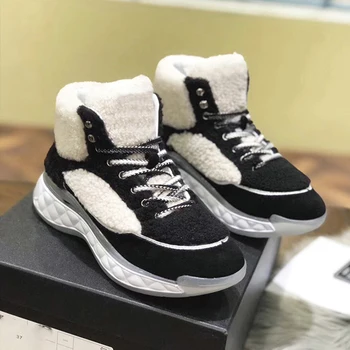 Fur Platform Flat Sneakers New Lace Up Ankle Boots Women Casual Winter Warm Sport Ladies Shoes Mixed Colors Brand Botas Mujer
Fur Platform Flat Sneakers New Lace Up Ankle Boots Women Casual Winter Warm Sport Ladies Shoes Mixed Colors Brand Botas Mujer