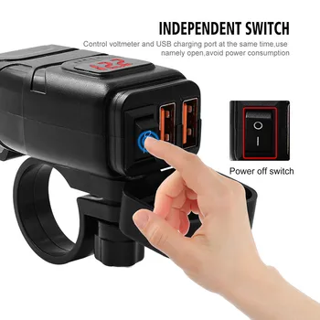 Motorcycle Handlebar Dual USB Charger Outlet Waterproof Cigarette Lighter Socket Plug Power Adapter Voltmeter Tester With Switch
Motorcycle Handlebar Dual USB Charger Outlet Waterproof Cigarette Lighter Socket Plug Power Adapter Voltmeter Tester With Switch