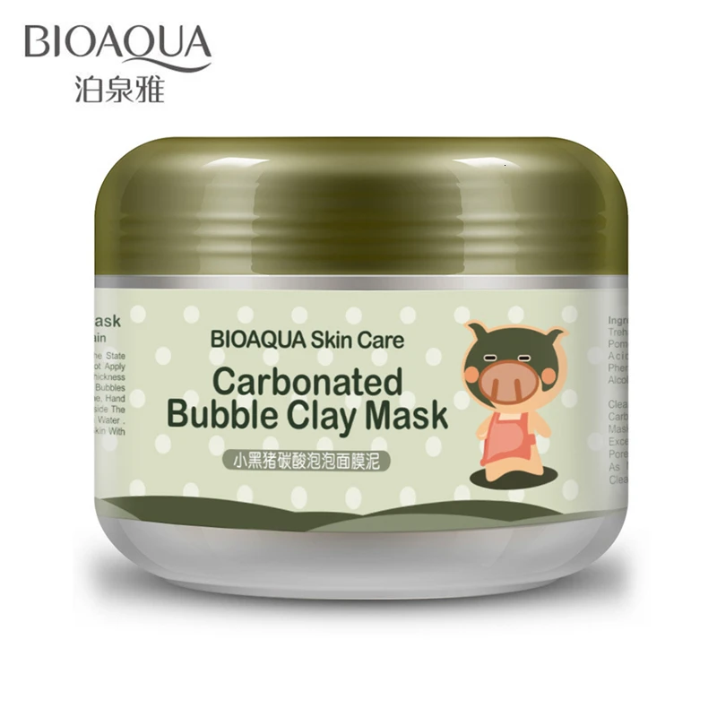 Black Pig Carbonated Bubble Clay Kawaii Face Mask Facial Cleaning Whitening Skin Moisturizing Anti Aging Care |